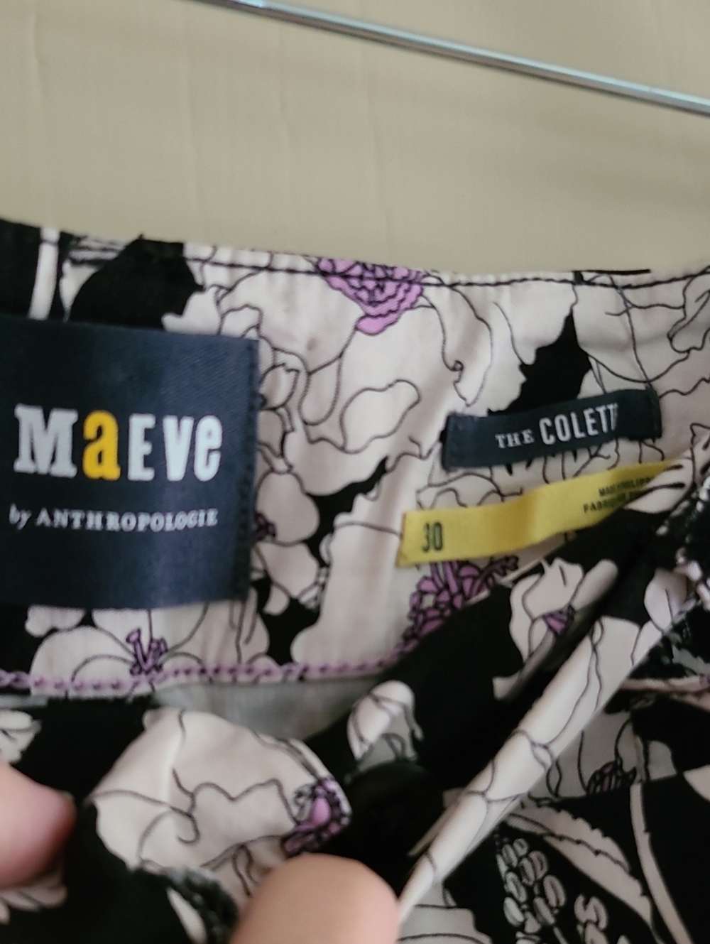 NWOT Maeve Anthroplogie The Colette Wide-Leg Cropped Pant Black Floral - Picture 4 of 15